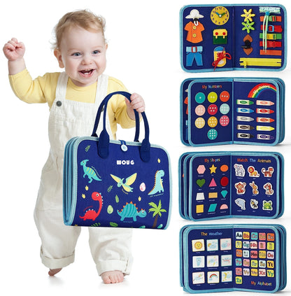 Montessori Busy Book – Portable Educational Toy for Toddlers, Travel Activity Board, Fine Motor Skills & Early Learning