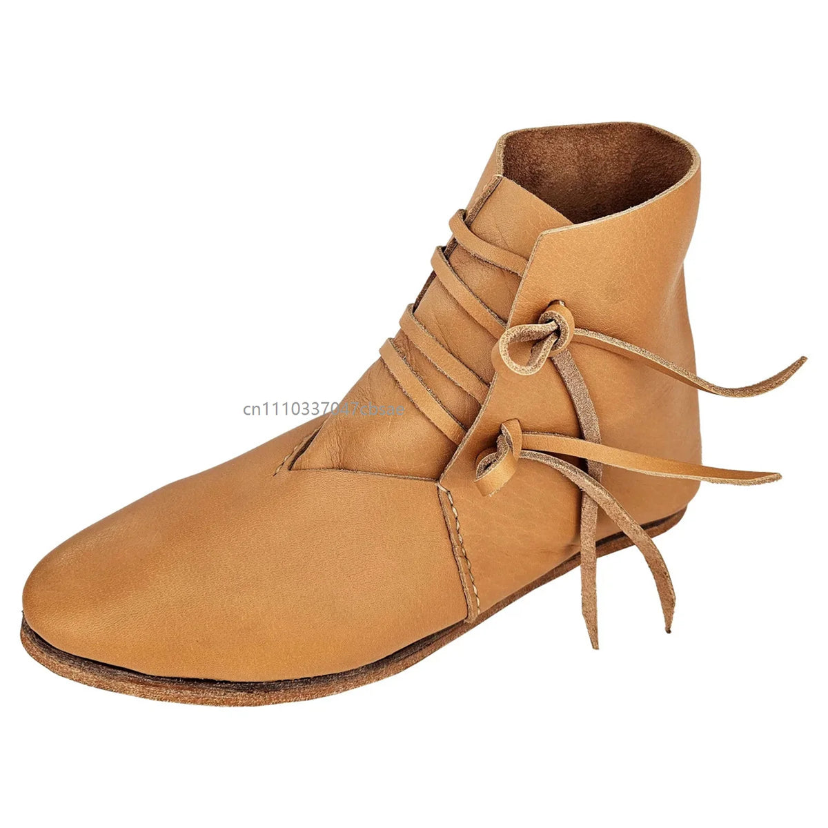 Men’s Renaissance Cosplay Boots - Retro Medieval Pirate Lace-Up Ankle Shoes