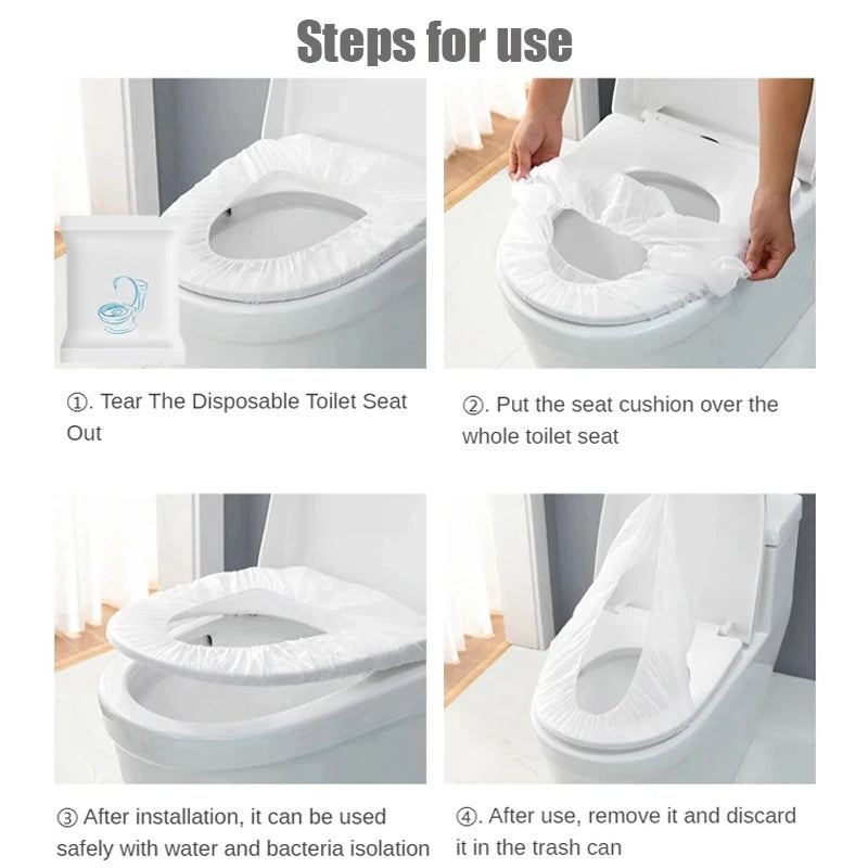 Disposable Toilet Seat Cover — Waterproof Non-Woven Travel & Hotel Bathroom Protective Cushion with Individual Packaging