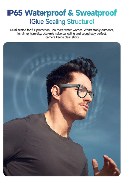 2025 Smart Glasses — Bluetooth Camera, Video Recording, AI Photo Recognition, 100+ Language Translation, Music Player for Men and Women