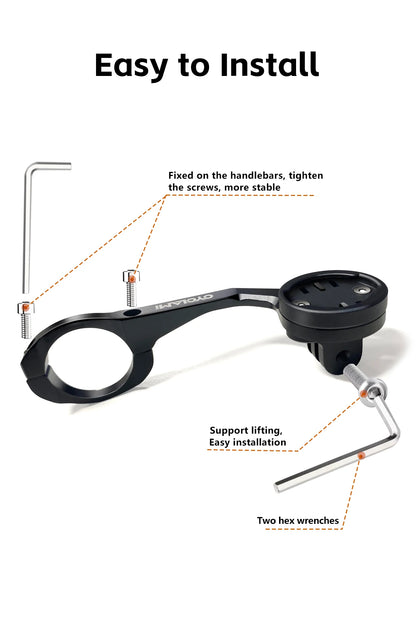 CYCLAMI S5 Aluminum Alloy Double-Sided Bike Computer Mount — MTB Road GPS Headlight Holder for GARMIN, XOSS, IGPSPORT, Coospo