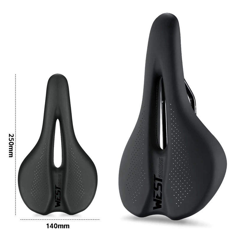 WEST BIKING Bicycle Saddle - Hollow PU Anti-Slip Shock-Absorbing MTB Road Bike Seat Cushion