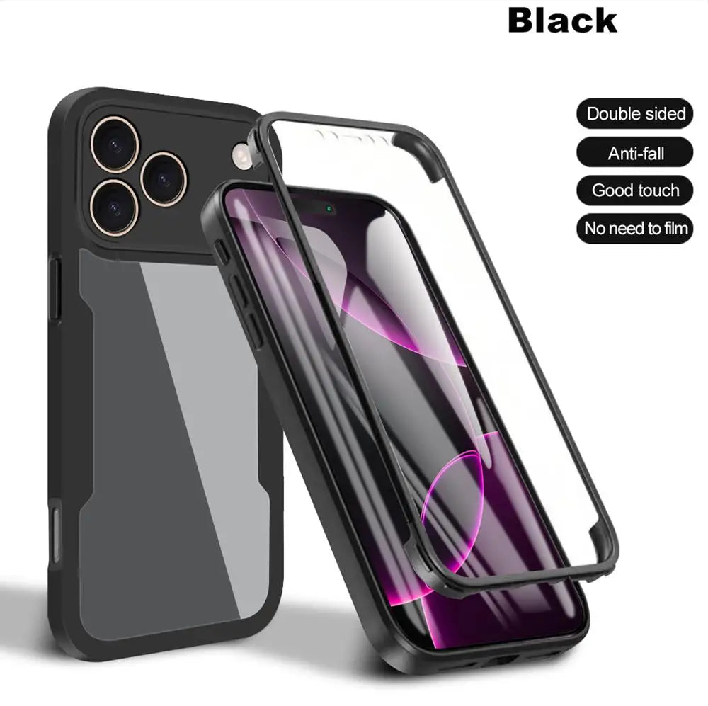 Clear 360° Full Wrap iPhone Case - Camera Lens & Screen Protection Cover for iPhone 17 Air, 17e, 16e, 16, 15, 14, 13, 12, 11, X, XR & 8/7 Plus