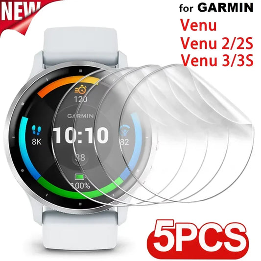 Hydrogel Screen Protector for Garmin Venu – Soft TPU Anti-Scratch Film for Venu 3/3S, Venu 2/2S (Not Glass)