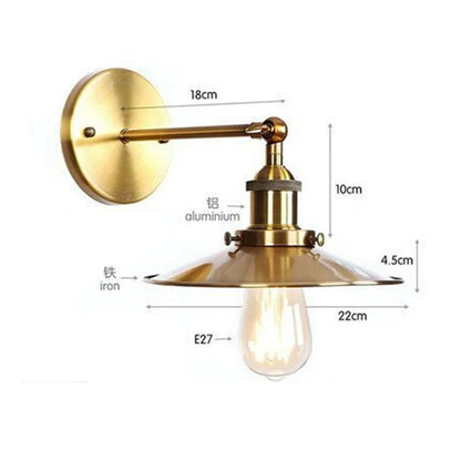 American Iron Art UFO Wall Lamp — Black Decorative Light for Bedroom, Bar & Restaurant