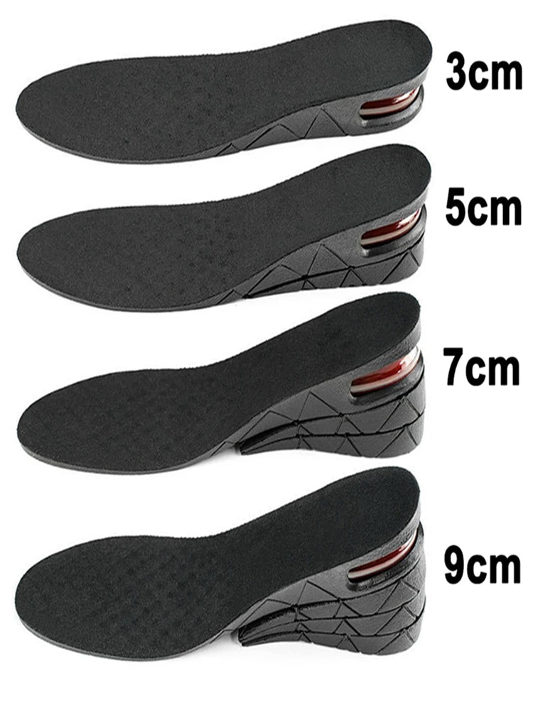 Height Increase Insoles with Air Cushion – Elevator Shoe Inserts for Men & Women, Adjustable 3-9cm Taller Footwear Lifts