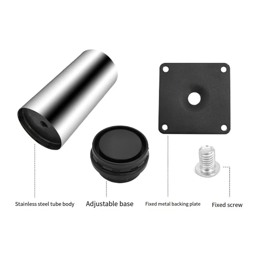 Stainless Steel Adjustable Sofa Legs | Furniture Cabinet Support Legs for Tables, Sofas, & Beds