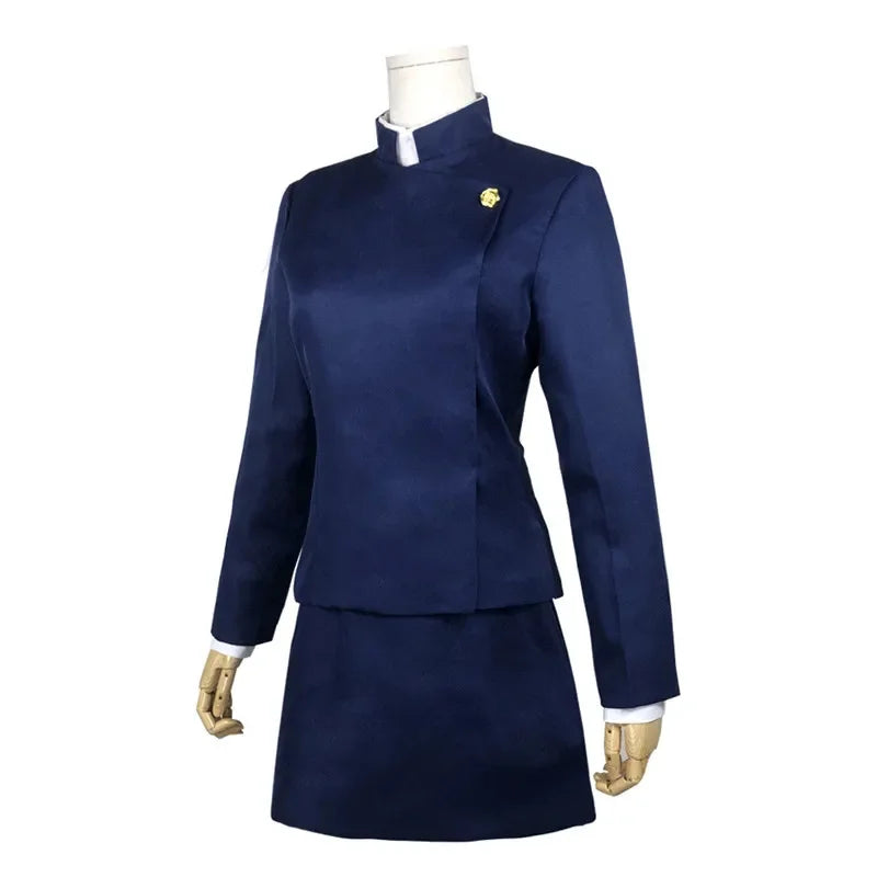 Jujutsu Kaisen Maki Zenin Cosplay Costume — Glasses, Wig, Top & Skirt Full Set for Halloween, Women & Men Uniform
