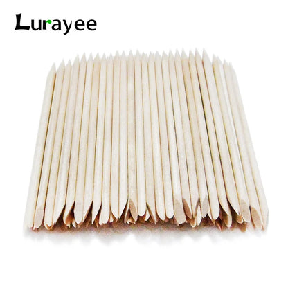 Lurayee Orange Wood Nail Cuticle Pusher – Manicure Tool for Nail Art, Gel Polish, and Nail Design