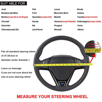 Dual-Tone Carbon Suede Steering Wheel Cover — Non-Slip, Soft Comfort, Universal Fit for Round & D-Type Wheels
