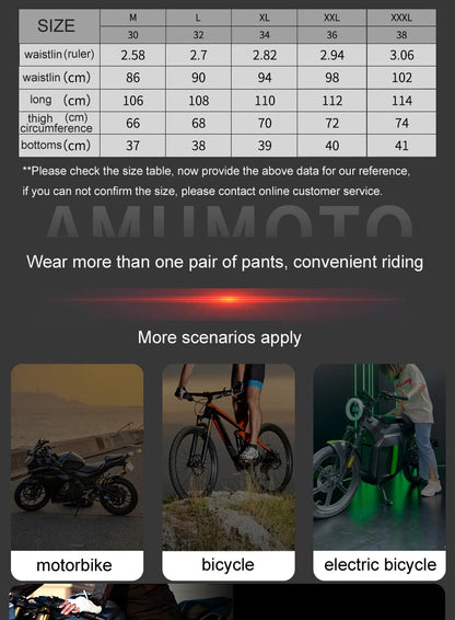 AMU Motorcycle Quick Take-Off Pants - Waterproof, Windproof, Thermal Protective Gear for Men & Women