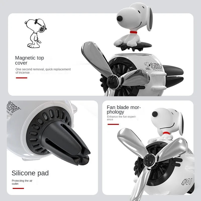 Cute Snoopy Car Air Freshener – Anime Aromatherapy Perfume Clip for Car Vent Decoration