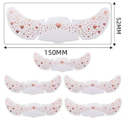 6pcs Hot Stamping Freckles Makeup Patches – Metallic Gold & Silver Temporary Tattoo Stickers for Face