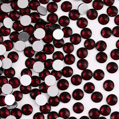Glass Crystal Flatback Rhinestones SS6–SS30 Set – 7 Sizes Non-Hotfix Round Nail Art Beads for DIY Crafts & Decoration