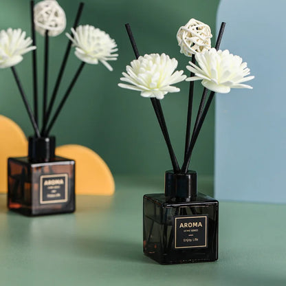 50ml Luxury Diffuser & Scented Candle Gift Set - Lime Basil Essential Oil for Aromatherapy & Home Decor