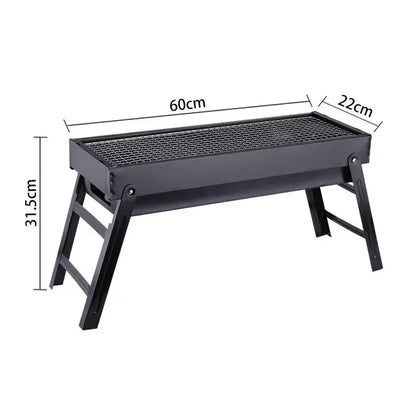 Large BBQ Barbecue Grill – Folding Portable Charcoal Burner for Outdoor Camping and Picnic, Foldable Charcoal Barbecue Oven
