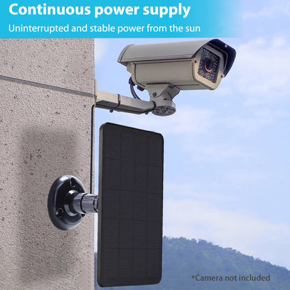 10W 5V Solar Panel with Micro USB + Type-C - Outdoor Solar Cells Charger for Security Camera/Small Home Light System - 2in1 Design