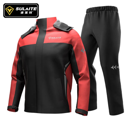 SULAITE Motorcycle Rain Suit - Waterproof Outdoor Rainwear Jacket Pants Shoes Cover for Cycling Fishing Climbing Riding