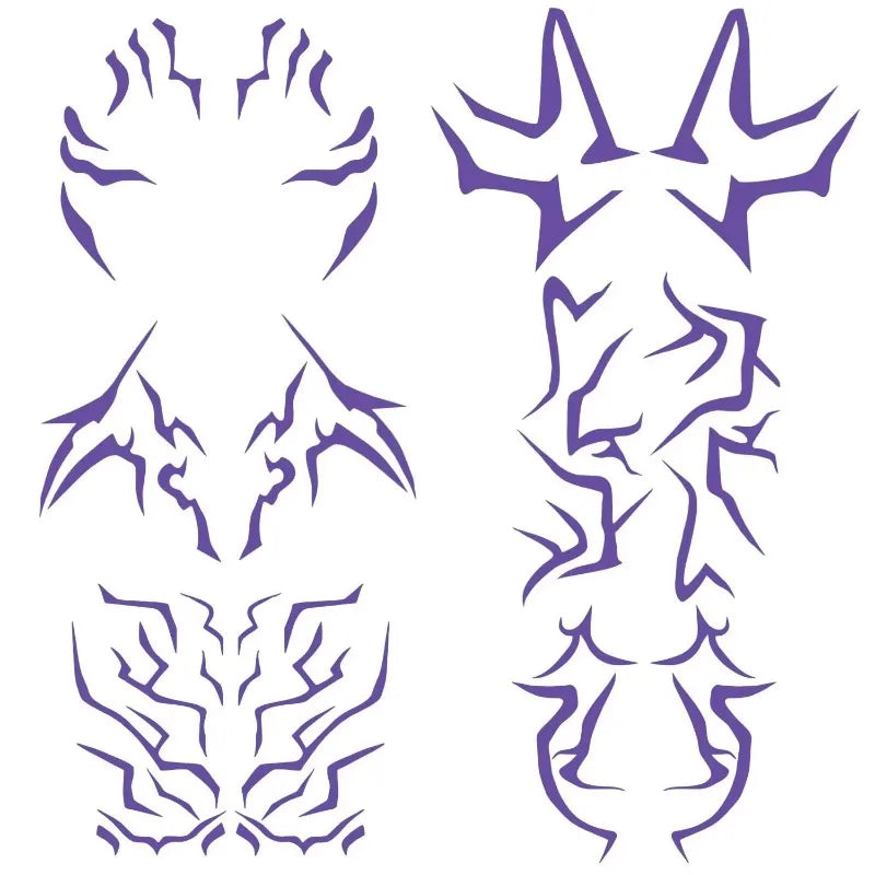 UV Glow Kpop Demon Hunters Temporary Tattoos — Rumi & Jinu Fluorescent Face & Body Art, Blacklight Party Cosplay Stickers for Fans