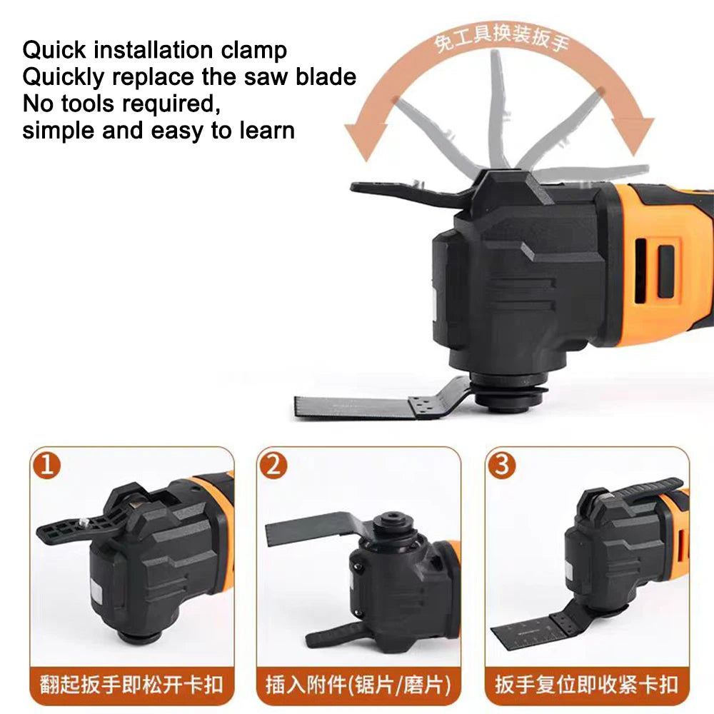 Electric Oscillating Multi-Function Tool – Woodworking Trimmer & Shovel, Compatible with Makita/Dewalt 18V