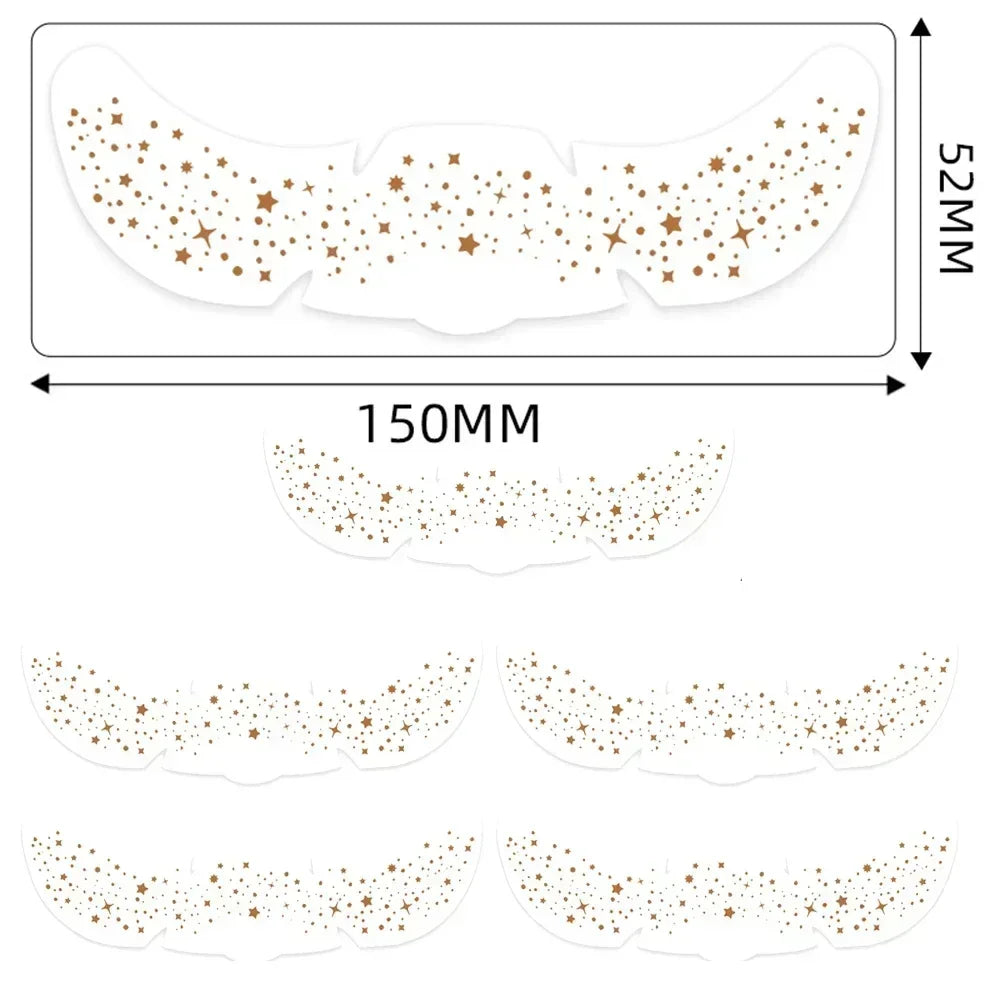 6pcs Hot Stamping Freckles Makeup Patches – Metallic Gold & Silver Temporary Tattoo Stickers for Face