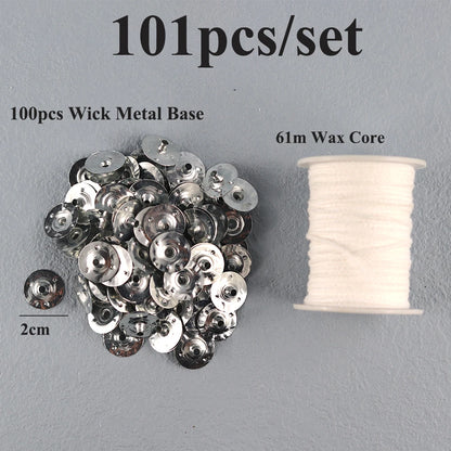 Smokeless Candle Wicks – Pre-Waxed Cotton Core with Metal Sustainer Tabs, 2.6-20cm for DIY Handmade Candle Making