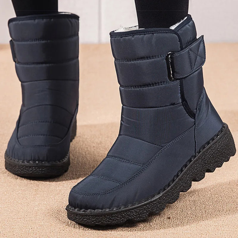 2024 Women's Winter Snow Boots – Waterproof, Warm Fur Ankle Boots in Korean Style