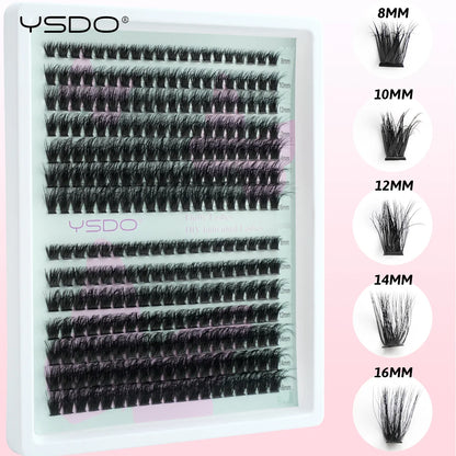YSDO Premade Volume Fans Eyelash Extensions – 10/14 Rows Natural Mink Individual Cluster Lashes for Makeup