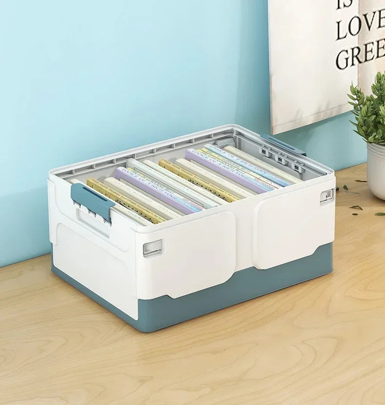 Extra Large Foldable Storage Box with Lid — Book, Snack, Toy, and Classroom Organizer for Home & Living Room