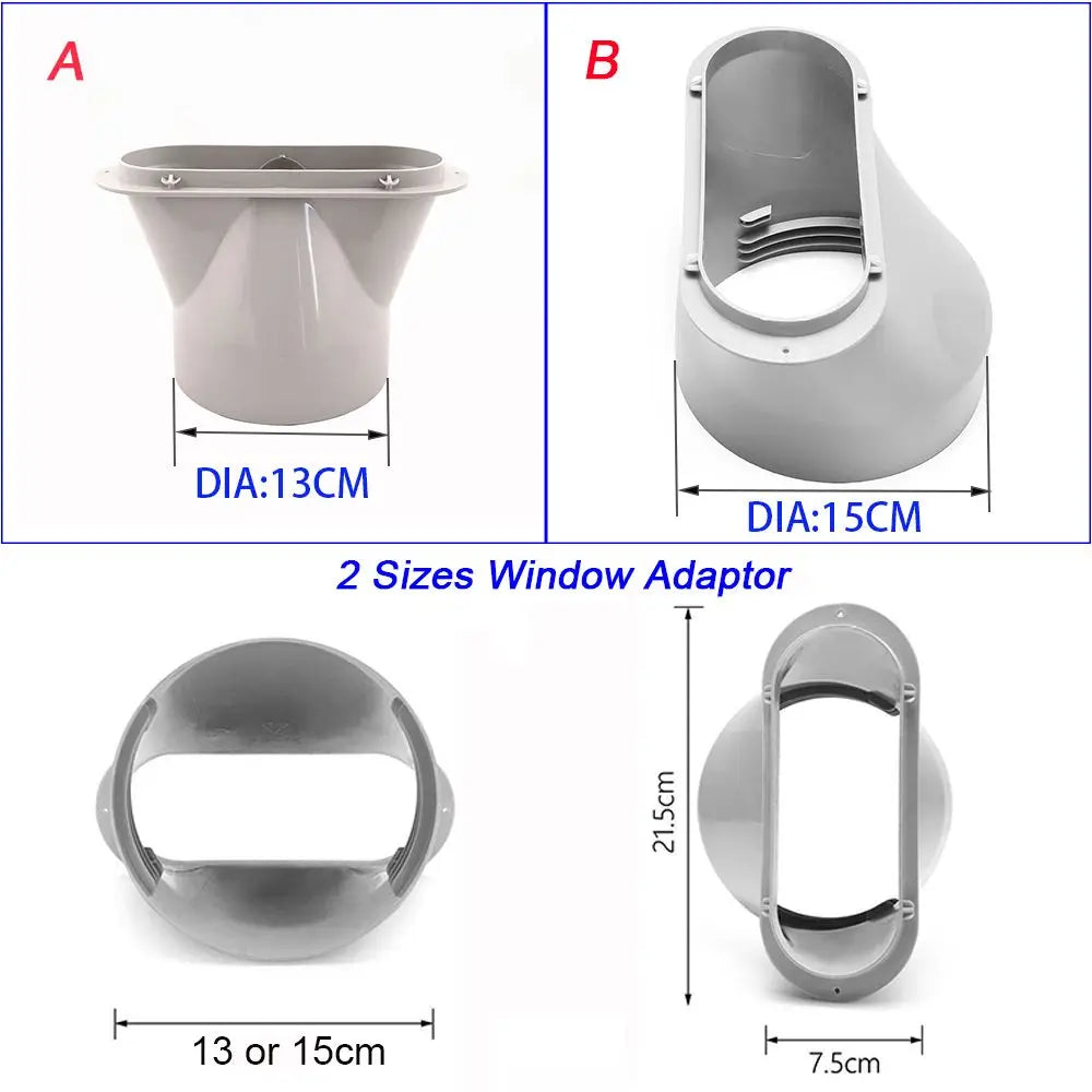 Portable Window AC Kit - Adjustable Slide Plate Adapter for Exhaust Hose Connector & Air Conditioner Accessories