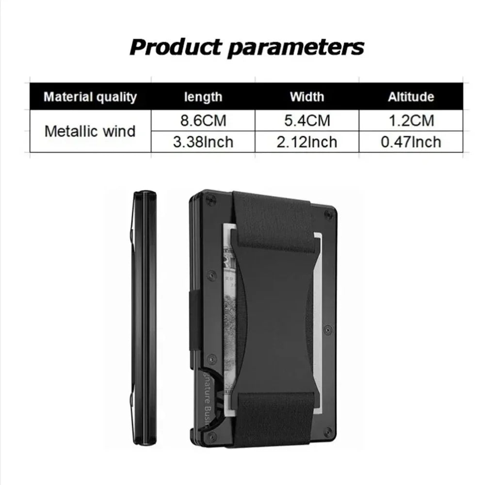Forged Carbon Fiber Slim Smart Wallet for Men - Luxury Aluminum RFID Money Clip and Credit Card Holder