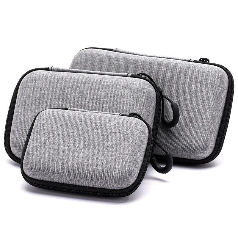 Portable Shockproof Headphone Case – Hard Shell Earphone Bag for Headset, Memory Card & USB Cable Storage