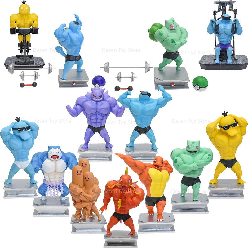 13 Styles Pokémon Muscle Figures – Magikarp, Snorlax, Dugtrio, Psyduck, Squirtle, Bulbasaur, Gengar PVC Action Toys