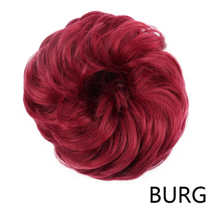 Synthetic Wavy Hair Bun Wig – Elastic Rubber Scrunchie Curly Ponytail Hair Extension for Ladies