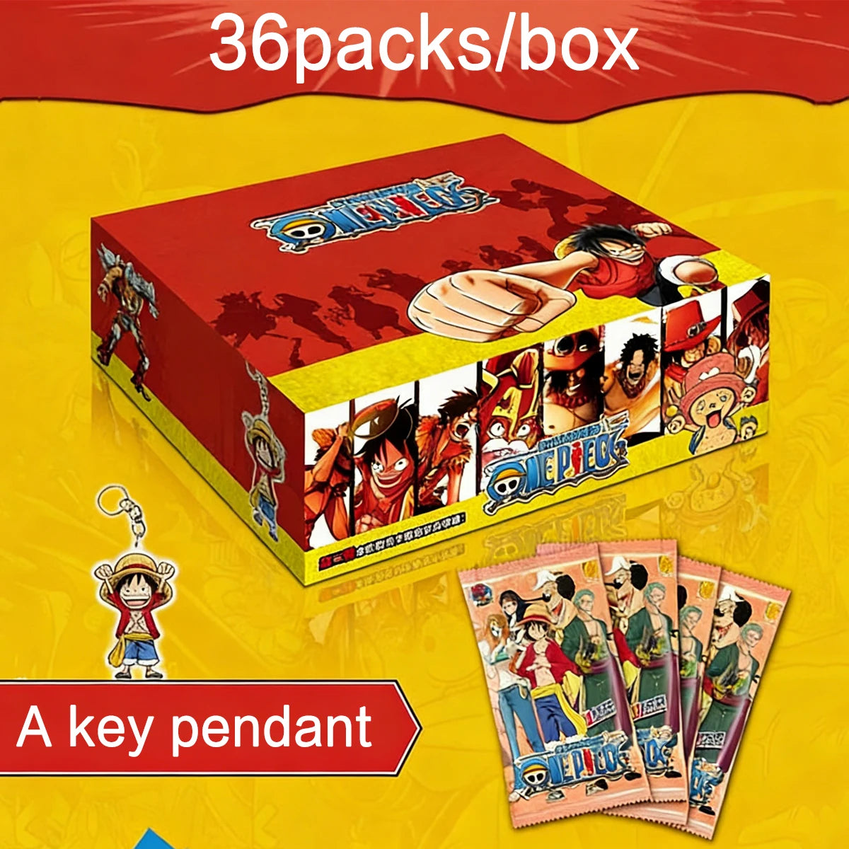 Bandai One Piece Anime Booster Box - Collectible Luffy, Zoro & Ace Trading Cards for Anime Fans and Card Collectors