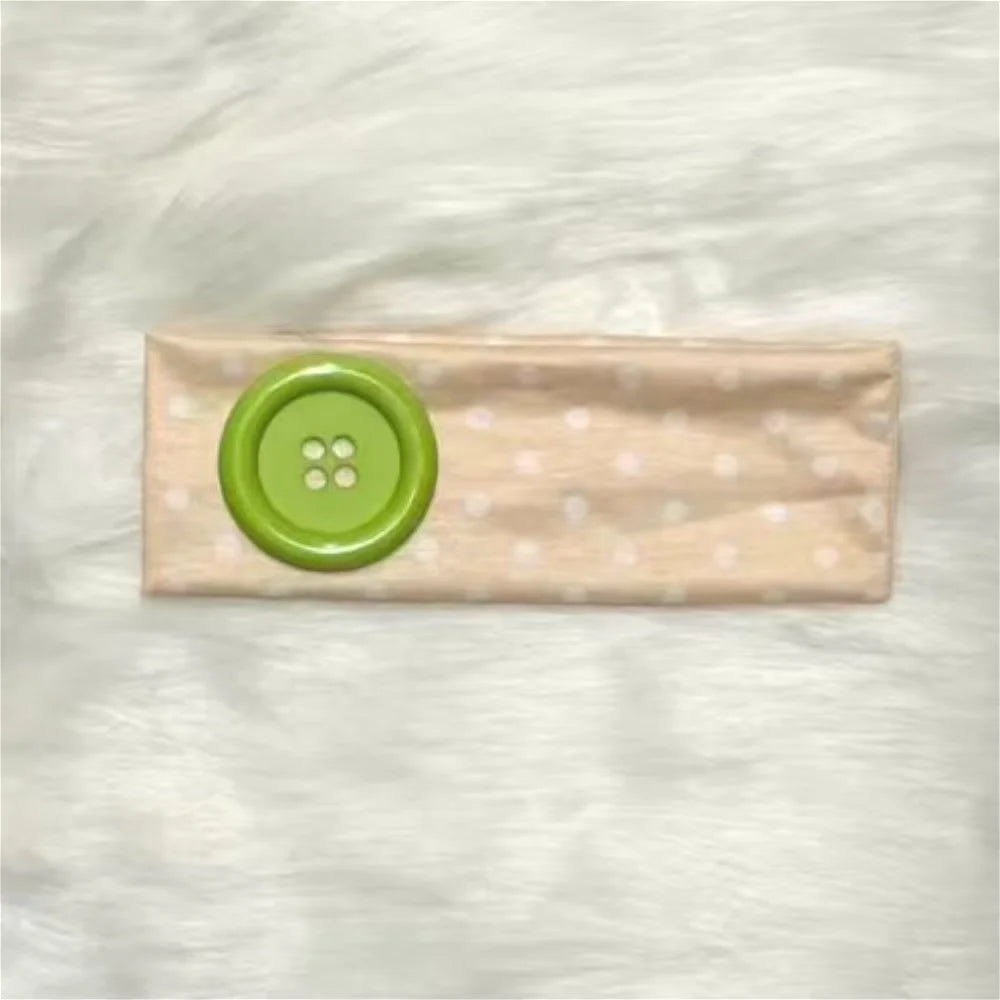 Y2K Vintage Polka Dot Headband - Trendy Button Hairband for Women, Cute Casual, Sports, and Yoga Accessories