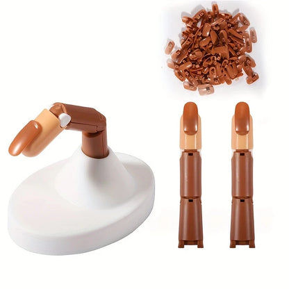 Detachable Mechanical Practice Hand – Acrylic & Silicone Nail Tips, Moving Finger Strap Base for Beginners