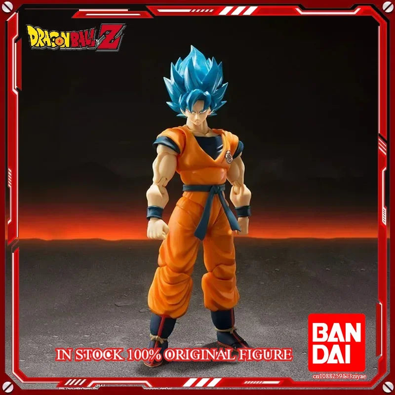 Original Bandai Dragon Ball Z S.H.Figuarts — Super Saiyan God Blue Son Goku Action Figure Model Toy