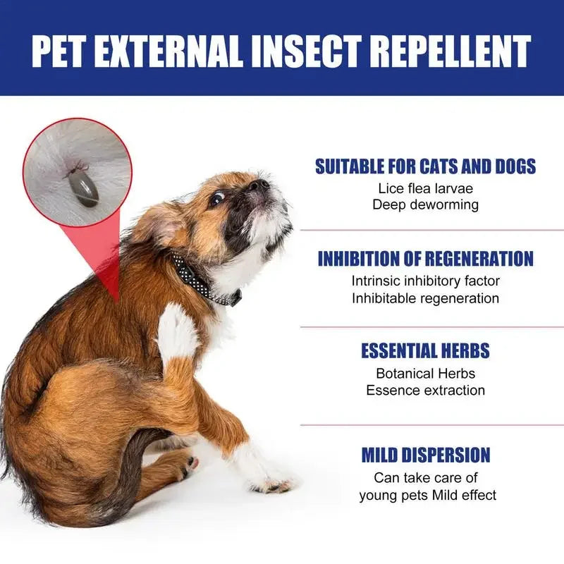 100ml Anti-Flea Drops for Dogs and Cats - Safe Insecticide for Home Use, Prevents Ticks and Lice