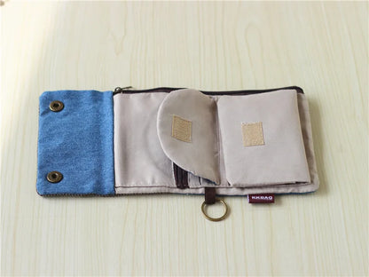 Women’s Canvas Cartoon Card Wallet – Foldable Key Organizer & Coin Purse, Small Pouch Money Bag for Girls 2024