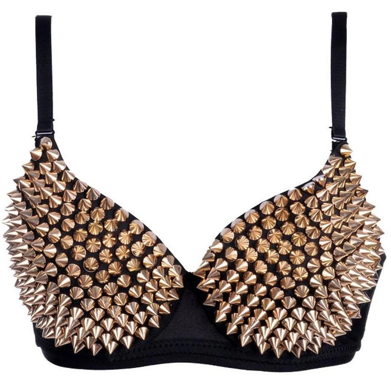 AONVE Sexy Rhinestone Lingerie – Gold/Silver Plunge Wire-Free Bralette with Sequined Cover Top
