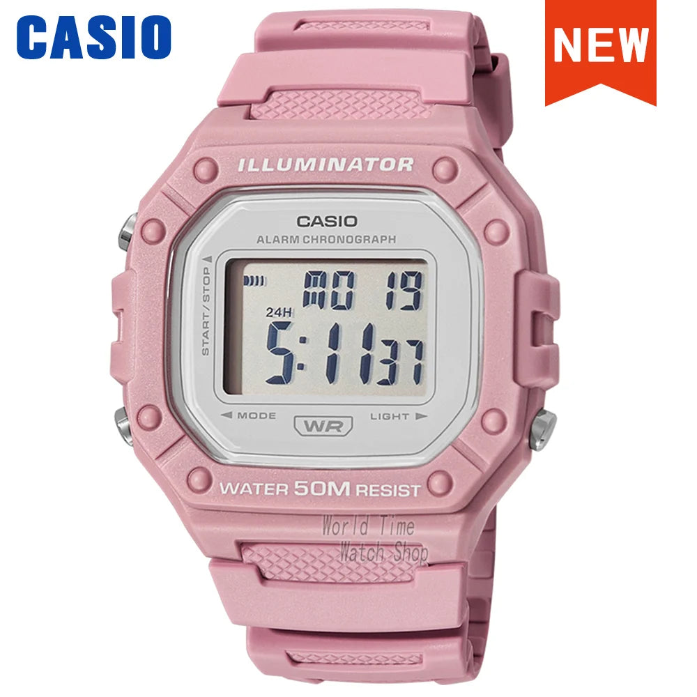 Casio W-218 Series Digital Sports Watch - Waterproof Outdoor Multifunction Electronic Wristwatch
