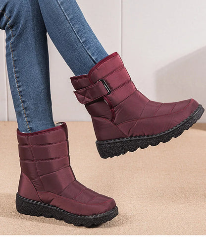 2024 Women's Winter Snow Boots – Waterproof, Warm Fur Ankle Boots in Korean Style