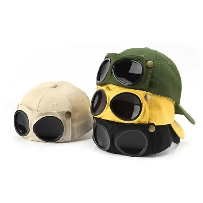Aviator Hat Baseball Cap with Personality Glasses: Unisex Summer Sunglasses for Men, Women, and Boys