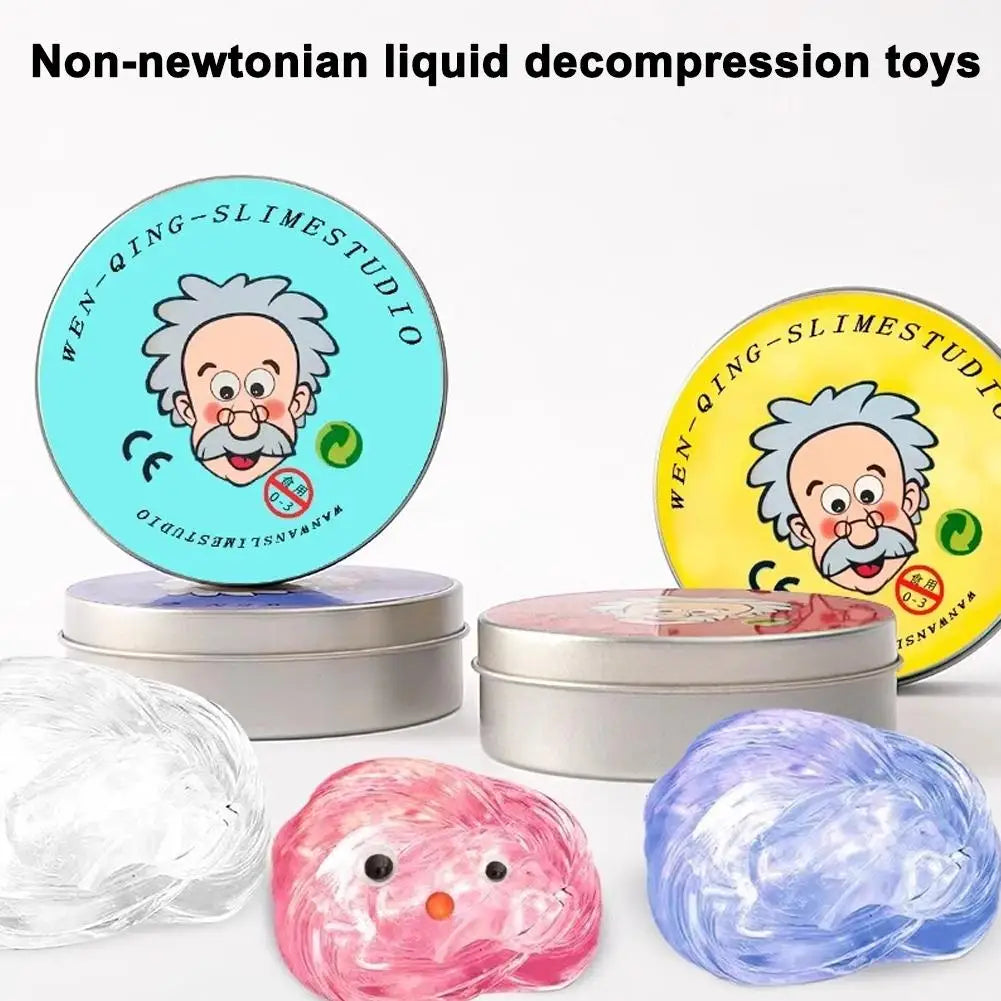 Colorful Non-Newtonian Liquid Stress Relief Toy – Transparent Elastic Modeling Compound, Non-Toxic Creative DIY Craft Putty