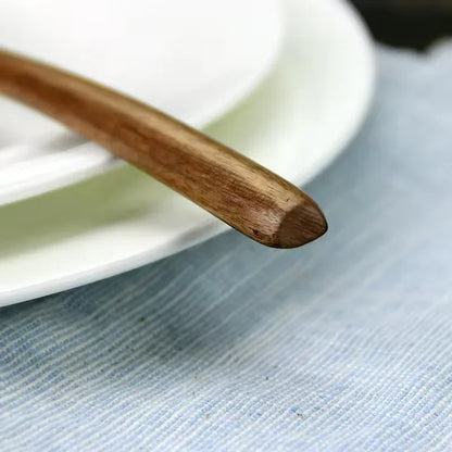 6Pcs Wooden Spoon Set – Natural Wood Kitchen Utensils for Soup, Dessert & Dinner Serving