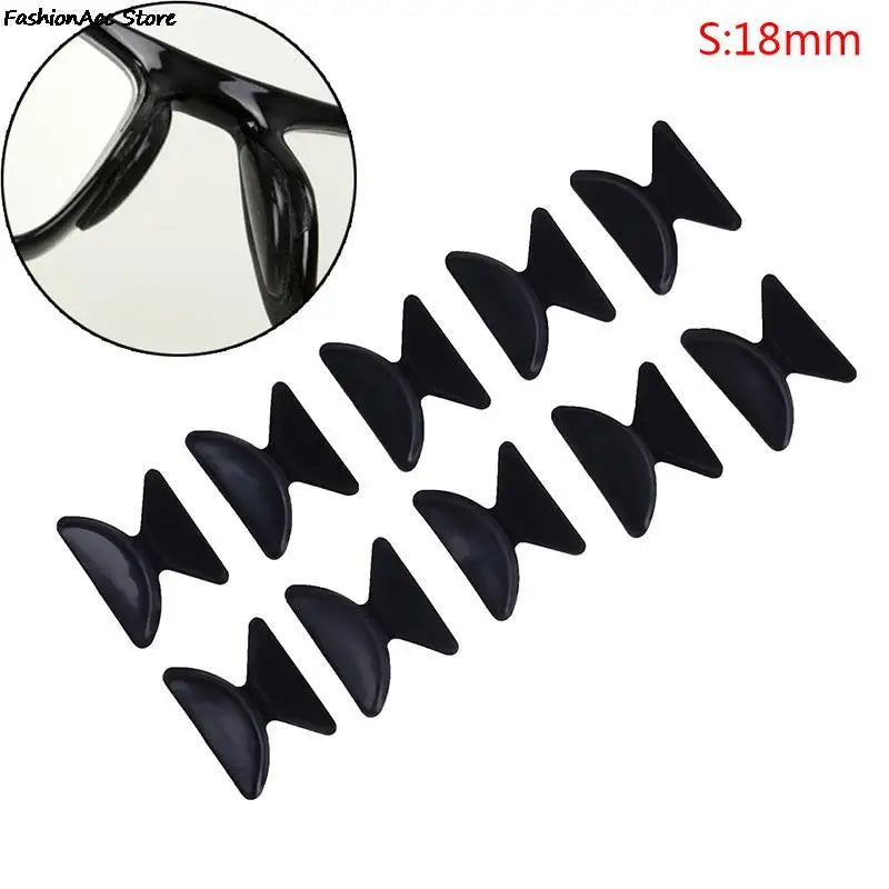 5 Pairs Adhesive Silicone Glasses Nose Pads - Non-Slip Clear & Black Thin Nosepads for Eyeglasses & Sunglasses
