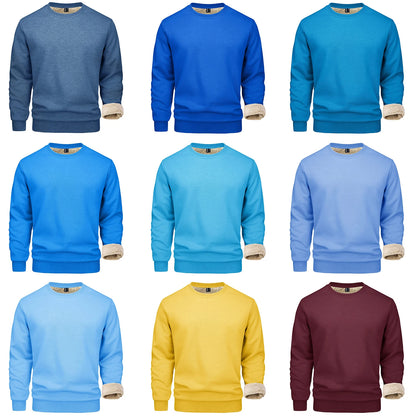 TACVASEN Men’s Winter Fleece Sweatshirt – Thicken Sherpa-Lined Crewneck Pullover, Warm Heavy Winter Top, No Hood