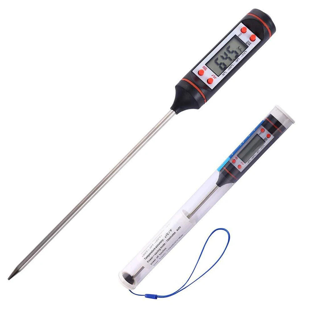 Professional Digital Kitchen Thermometer – Stainless Steel Probe for Meat, BBQ & Cooking