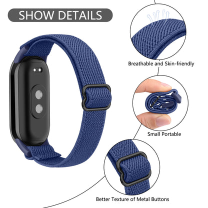 Nylon Loop Strap for Xiaomi Smart Band 9 & 8 – Elastic NFC Replacement Wristband Bracelet